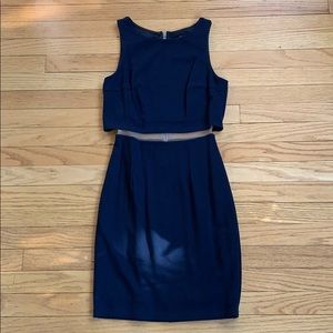 Bailey 44 Navy sheer waist dress